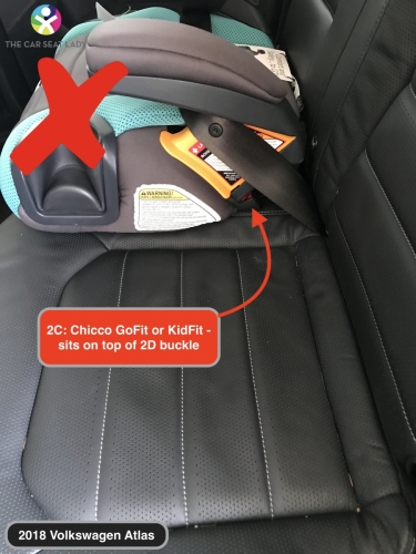 2018 Volkswagen Atlas 2C w Chicco GoFit or KidFit sits on 2D buckle